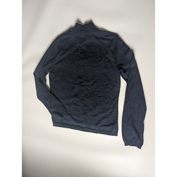 LAUREN RALPH LAUREN Preppy Med Navy Sweater Gold Button Anchor Crown Embroidery - Picture 3 of 7